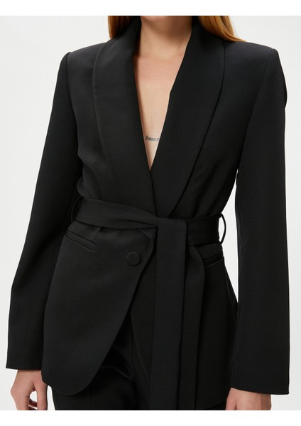Blazer Ceket Düğmeli Fleto Cepli Beli Kuşaklı indirimleri