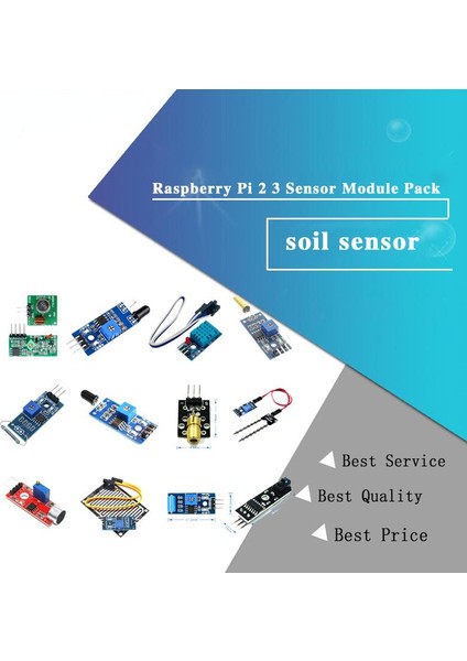 Raspberry Pi 2 3 Sensör Modülü Paketi HC-SR04 501 DHT11 DS3231 KY-008 Arduino Kiti Için Ses Yağmur Toprak Sensörü (Yurt Dışından)