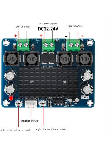 XH-A283 Amplifikatör Kartı 100W+100W Çift Kanallı Amplifikatör Kartı Stereo DC12-24V Amplifikatör Kartı Dijital Yüksek Amplifikatör (Yurt Dışından)