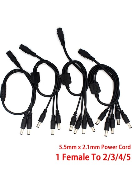 Dc Güç Splitter 12 V 1 Kadın 2 3 4 8 Erkek Kablo Konektörü 5.5mm x 2.1mm Güç Kablosu Güvenlik Kamerası LED Şerit Oyun Konsolu (Yurt Dışından)