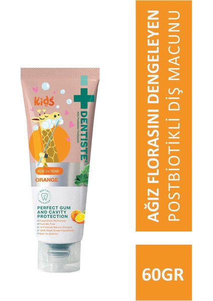 Kids Florürsüz Portakal Aromalı Diş Macunu 1-6 Yaş
