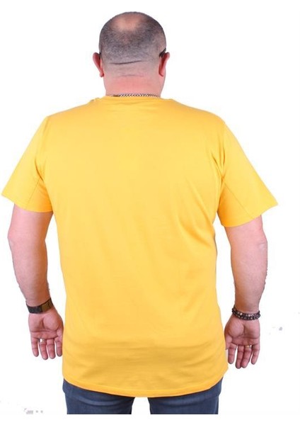 Erkek Büyük Beden Sıfır Yaka Tişört The Bronx 23174 Sarı modelleri