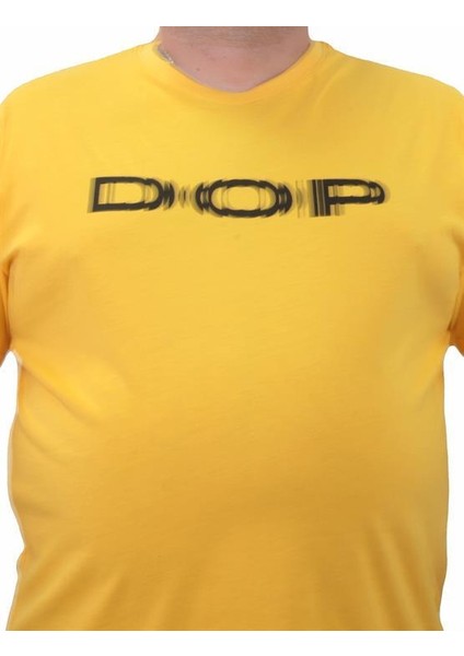Erkek Büyük Beden Sıfır Yaka Tişört Dop 23176 Sarı fırsatları