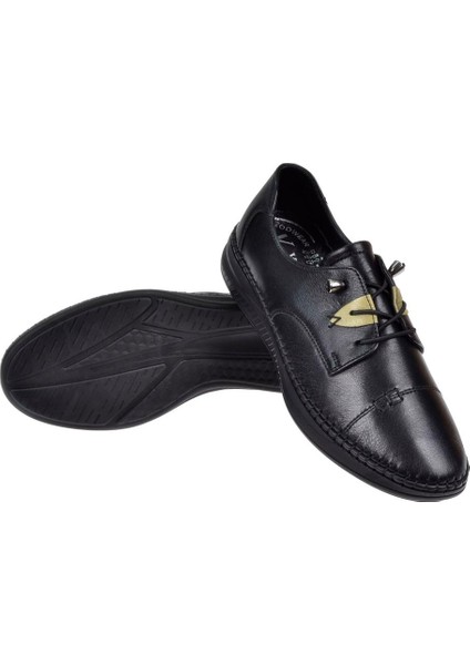 Hakiki Deri Comfort Kadın Ayakkabı VOY-9523 Siyah indirimleri