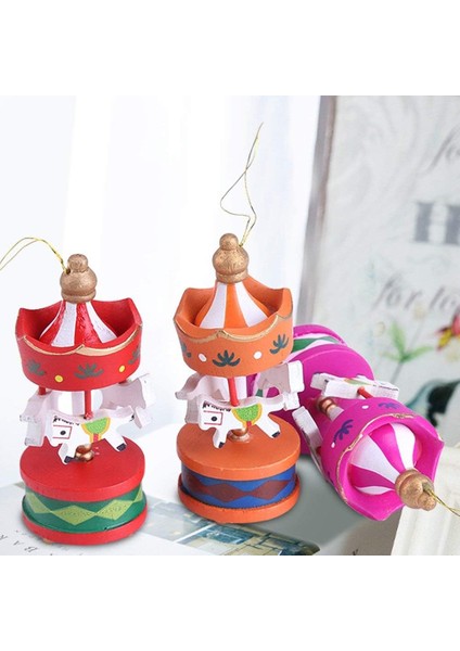 MR Shopping 6/set Ahşap Atlıkarınca At, Atlıkarınca At Atlıkarınca Noel Vintage Mini Asılı Kolye Ağacı Noel Karışık Renk