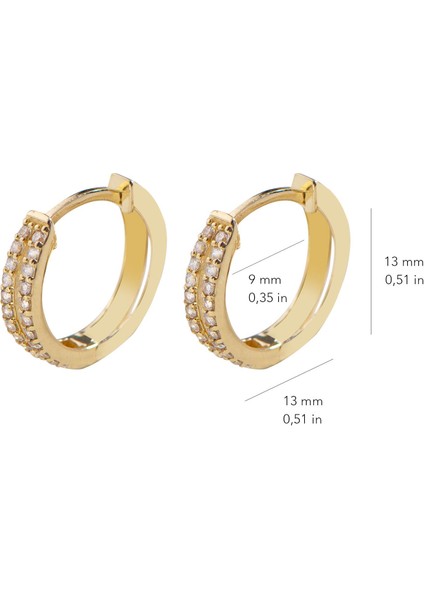 14 Ayar Taşlı Halka Altın Küpe 1,82 gr indirimleri