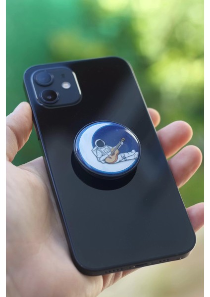 Gitar Çalan Astronot Telefon Tutucu Pop Socket Rahat Kullanım Parmak Tutucu