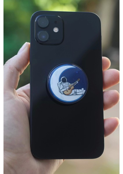 Gitar Çalan Astronot Telefon Tutucu Pop Socket Rahat Kullanım Parmak Tutucu