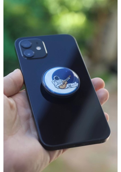 Gitar Çalan Astronot Telefon Tutucu Pop Socket Rahat Kullanım Parmak Tutucu