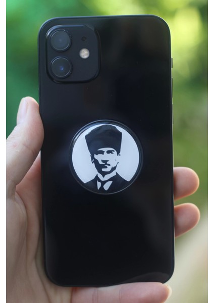Atatürk Silüet Telefon Tutucu Pop Socket Rahat Kullanım Parmak Tutucu