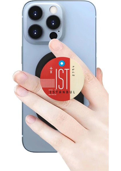 Istanbul Uçuş Seferi Bilet Telefon Tutucu Pop Socket Rahat Kullanım Parmak Tutucu