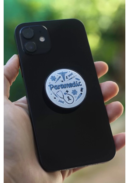 Paramedic (Sağlık Görevlisi) Telefon Tutucu Pop Socket Rahat Kullanım Parmak Tutucu