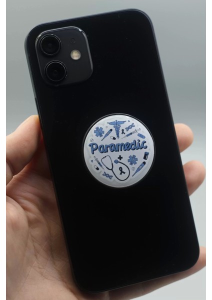 Paramedic (Sağlık Görevlisi) Telefon Tutucu Pop Socket Rahat Kullanım Parmak Tutucu