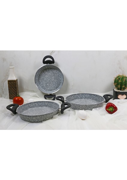 Evita Eco Bio Granit 3 Parça Sahan Set - Family