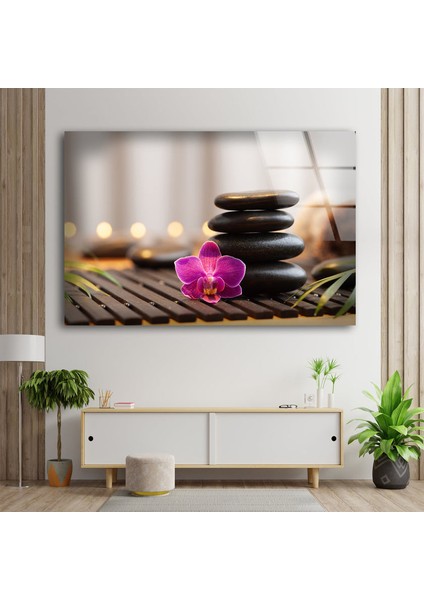 Zen Spa Taşları Temperli Cam Duvar Tablosu