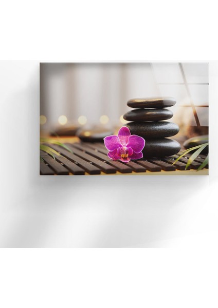 Zen Spa Taşları Temperli Cam Duvar Tablosu
