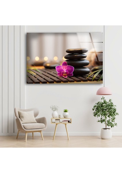 Zen Spa Taşları Temperli Cam Duvar Tablosu