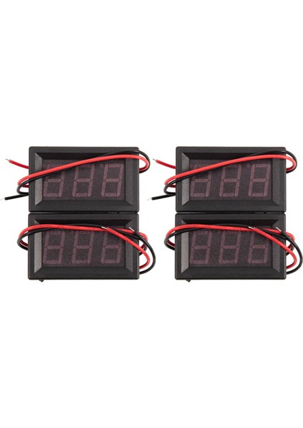 4 Adet Dijital Voltmetre Dc 5 V - 120 V Gerilim Panel Metre 0.56 Inç LED Ekran Test Cihazı B (Yurt Dışından)