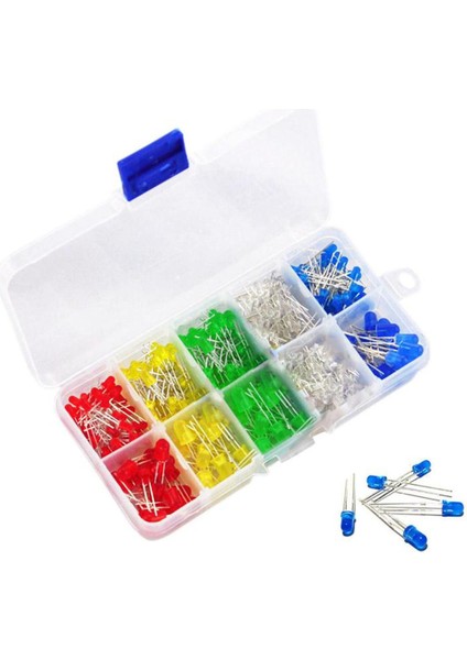 200 Adet 3mm 5mm LED Işık Diyot Beyaz Sarı Kırmızı Mavi Yeşil Çeşitlilik Kiti Arduino Için (Yurt Dışından)