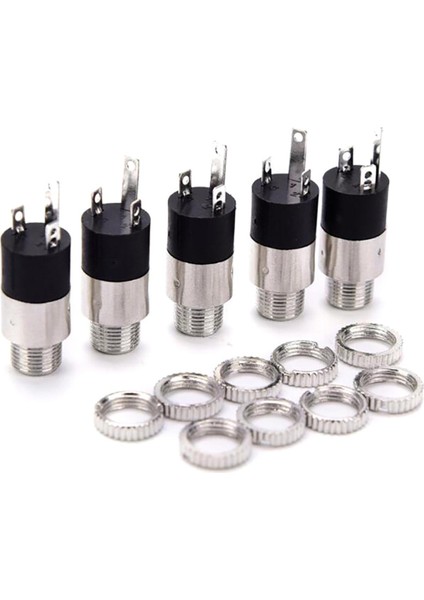 Adet Gümüş PJ392 3.5mm Stereo Dişi Ses Kulaklık Konektörü Jak Soket Fişi (Yurt Dışından)