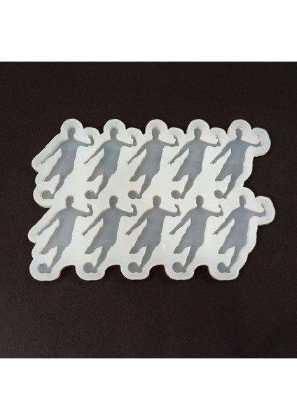 Epoksi Reçine Silikon Kalıp Çoklu Futbolcu Figür Anahtarlık Magnet Kalıbı 1. Kalite HB13065-0008