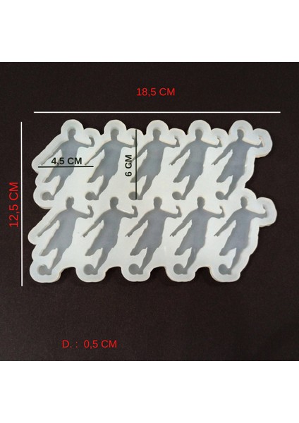 Epoksi Reçine Silikon Kalıp Çoklu Futbolcu Figür Anahtarlık Magnet Kalıbı 1. Kalite HB13065-0008 fiyatları