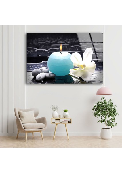 Zen Spa Taşları Cam Duvar Tablosu