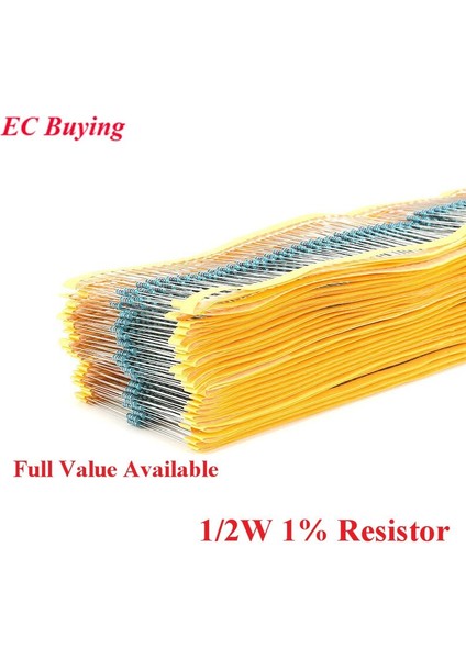 50 Adet 1/2W 1% Metal Film Direnç 1r-1m 100K 100Ω 100R 1k 4.7k 470K 470Ω 200 120 150 620 220 560 330 510 2r R Ohm Ω Direnç (Yurt Dışından) fiyatları