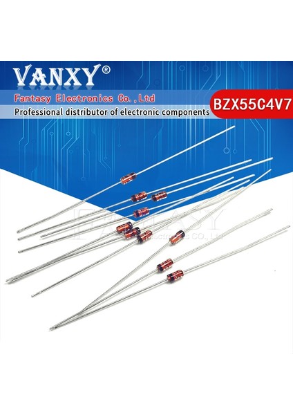 100 Adet 0.5W 4.7V BZX55C4V7 1/2W Do-35 Zener Diyot (Yurt Dışından)