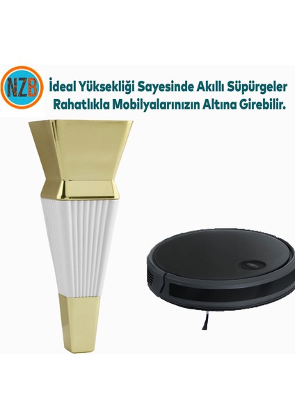 Mobilya Oturma Grubu Çekyat Kanepe Sehpa Tv Ünitesi Koltuk Ayağı 16 cm Beyaz Gold Baza Ayak indirimleri