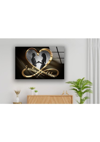 Sevgililer Günü Temperli Cam Duvar Tablosu modelleri