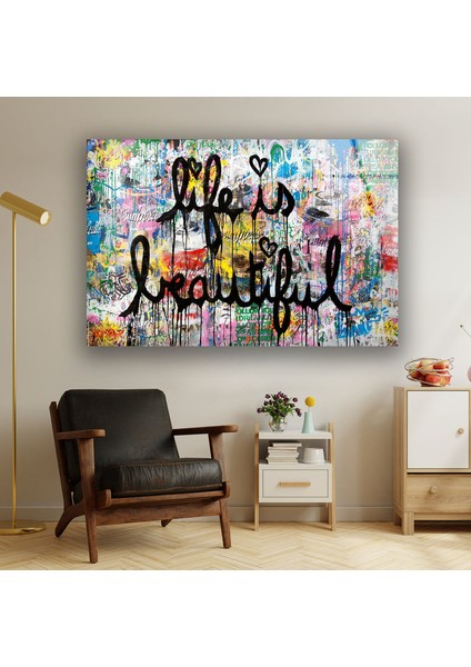 Grafiti Temperli Cam Duvar Tablosu modelleri