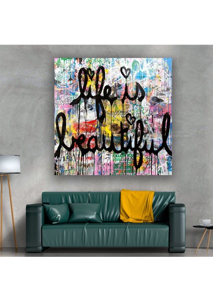 Grafiti Temperli Cam Duvar Tablosu fırsatları