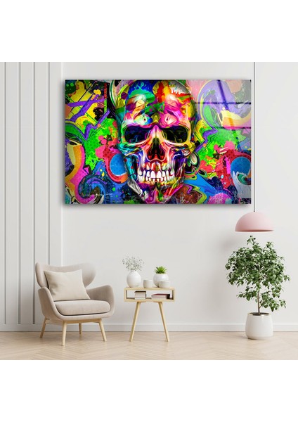 Renkli Kurukafa Temperli Cam Duvar Tablosu modelleri