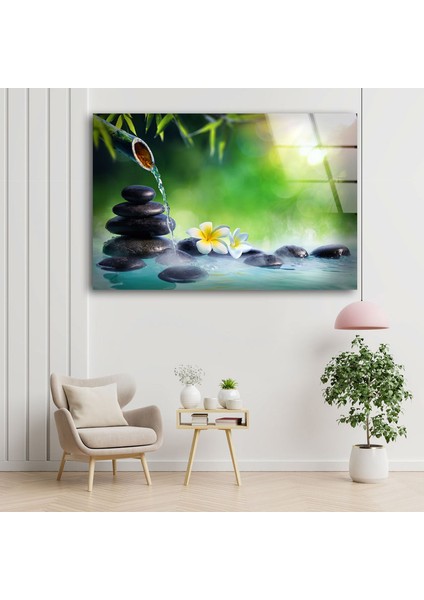 Zen Spa Taşları Temperli Cam Duvar Tablosu