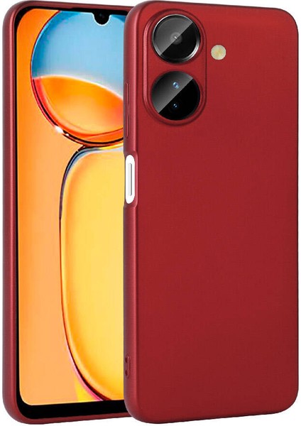 Xiaomi Redmi 13C Kılıf Klasik Mat Renkli Yumuşak Premier Silikon Kırmızı