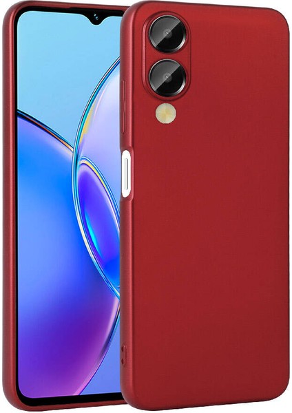 Vivo Y17S Kılıf Klasik Mat Renkli Yumuşak Premier Silikon Kırmızı