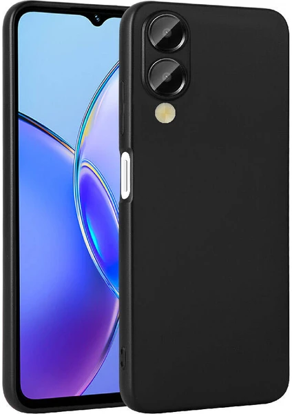 Case 4u Vivo Y17S Kılıf Klasik Mat Renkli Yumuşak Premier Silikon Siyah