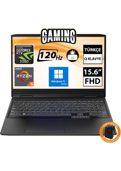 Ideapad Gaming 3 82SB00UETR13 Ryzen5 6600H 64GB 512SSD+1TBSSD RTX3050 15.6" Fullhd W11H Taşınabilir BILGISAYAR-CNT014