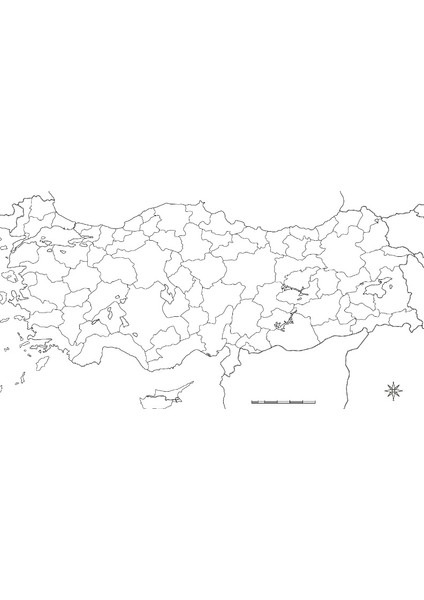 A3 Boy Dilsiz Türkiye Siyasi Haritası 10 Adet