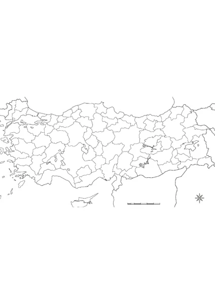 A3 Boy Dilsiz Türkiye Siyasi Haritası 10 Adet