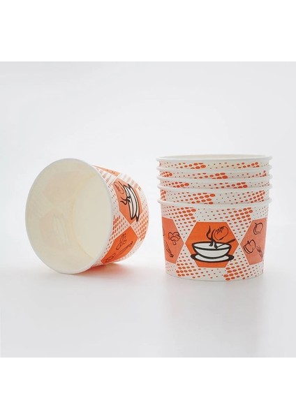 Karton Çorba Kâsesi Kapaklı 16 Oz 25 Adet