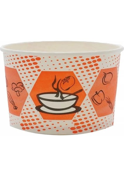 Karton Çorba Kâsesi Kapaklı 16 Oz 25 Adet
