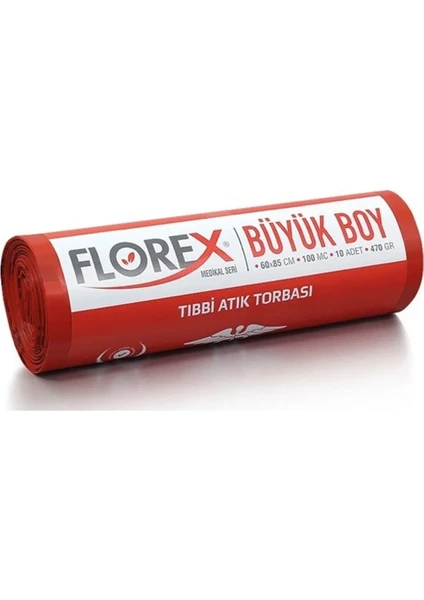 Büyük Boy Tıbbi Atık Çöp Poşeti 60 x 85 cm 1 Rulo