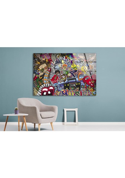 Grafiti Temperli Cam Duvar Tablosu fiyatları