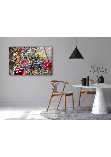 Grafiti Temperli Cam Duvar Tablosu fırsatları