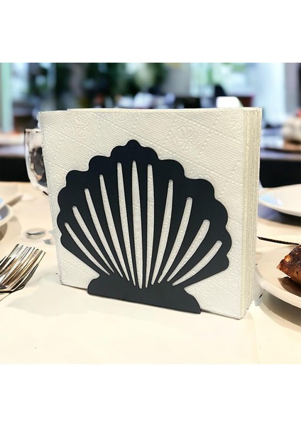 Istiridye Temalı Siyah Metal Peçetelik modelleri