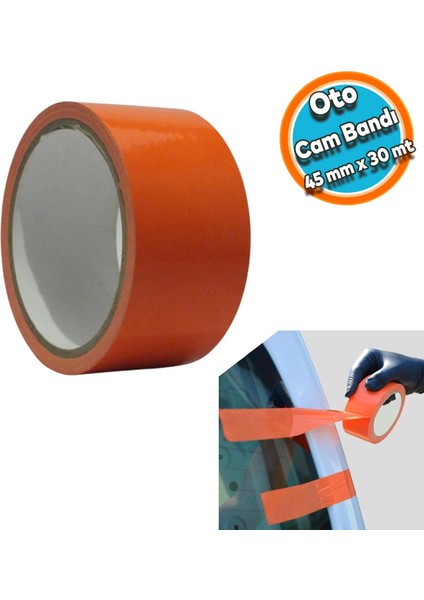 Araba Araç Oto Cam Ayna Sabitleme Tamir Montaj Bandı Iz Bırakmaz Maskeleme Güçlü Bant 45 mm x 30 Metre