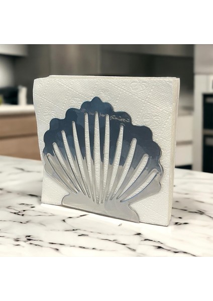 Istiridye Temalı Gümüş Metal Peçetelik