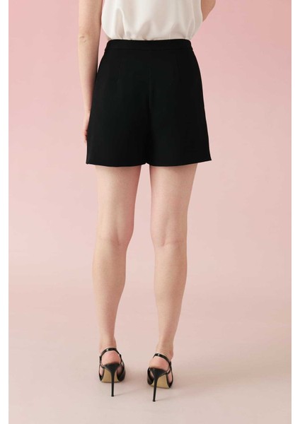 Çift Pileli Krep Şort Siyah Y2412607_001 fiyatları